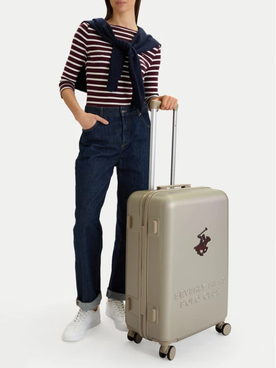 Zdjęcie produktu Beverly Hills Polo Club Walizka średnia CEO-BHPC-M-003-08-BEIGE Beżowy