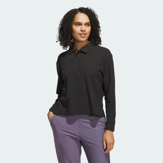 Zdjęcie produktu Beyond The Course Long Sleeve Loose Polo Shirt Adidas czarny