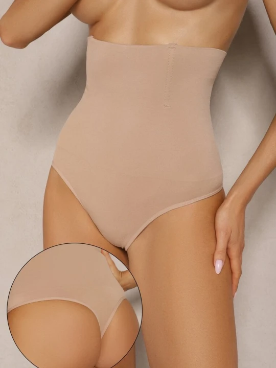 Zdjęcie produktu Beżowa Bielizna Modelująca Majtki o Kroju Fig High Waist Tillara Love Magnolia