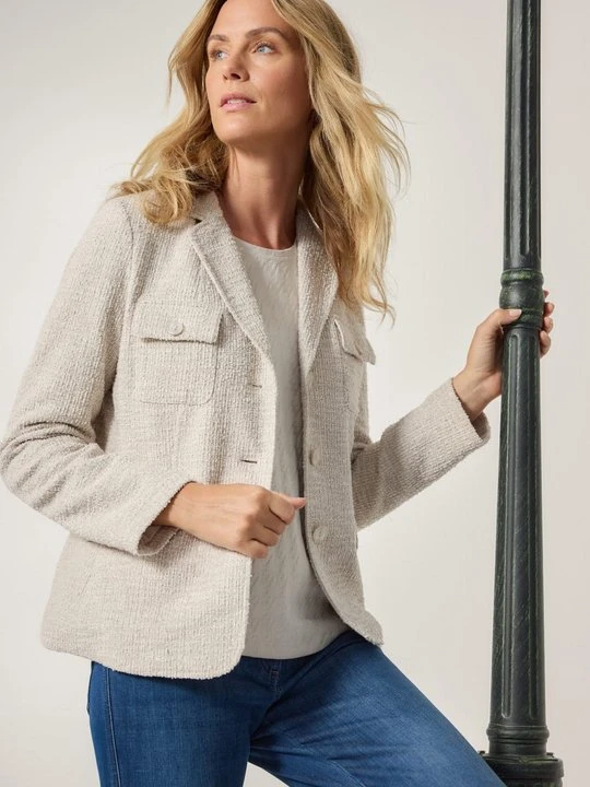 Zdjęcie produktu Beżowa marynarka damska typu utility – New Passion Olsen