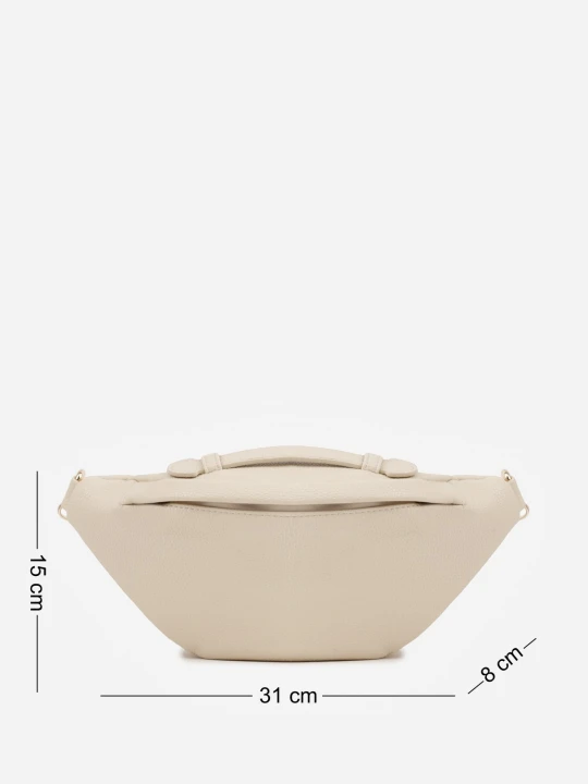 Zdjęcie produktu Beżowa Nerka w Stylu Casual Ozdobiona Uchwytem Hippusa Caely