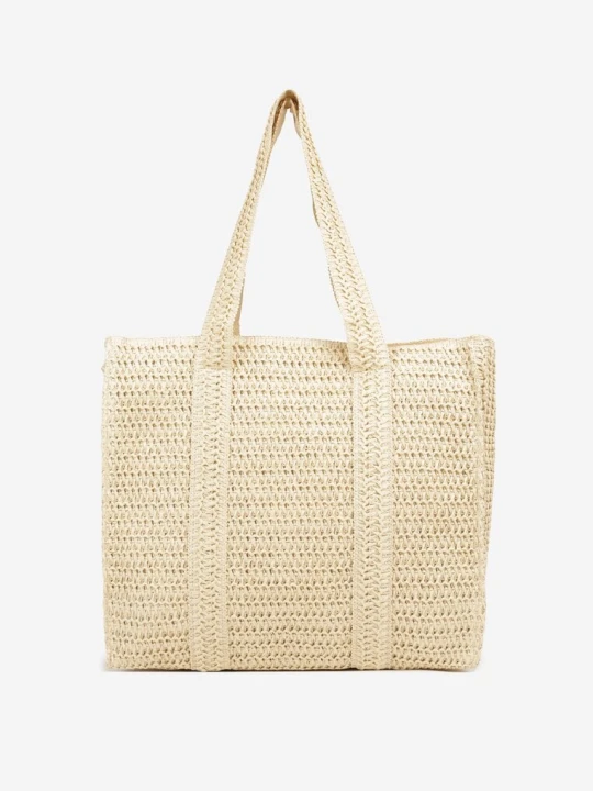 Zdjęcie produktu Beżowa Plażowa Torebka Shopperka w Stylu Boho Galapira Versoli