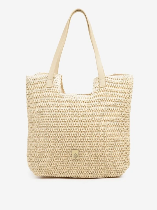 Zdjęcie produktu Beżowa Pleciona Torebka Shopper Feleindra Caely