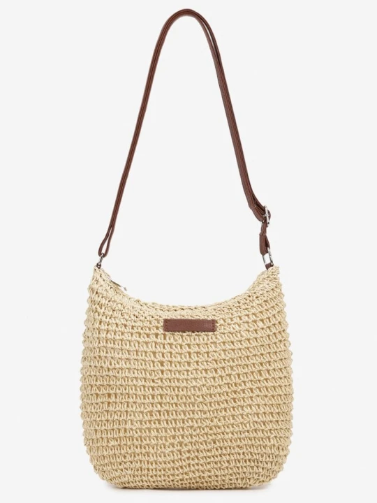 Zdjęcie produktu Beżowa Torebka w Stylu Boho na Regulowanym Pasku Viollan