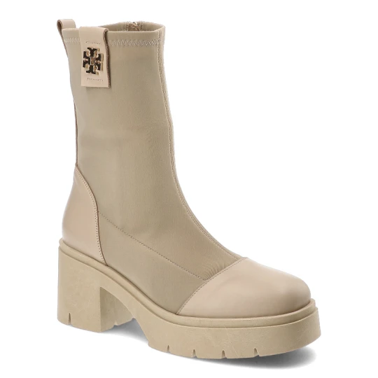 Zdjęcie produktu Beżowe Botki Armodo Buty Na Obcasie
