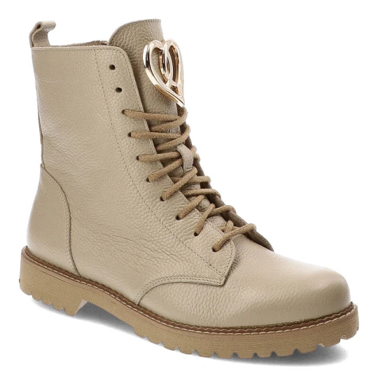 Zdjęcie produktu Beżowe Botki Armodo Modne Buty Damskie