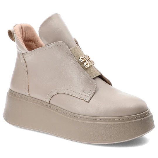 Zdjęcie produktu Beżowe Botki Armodo Sneakersy Damskie Premium