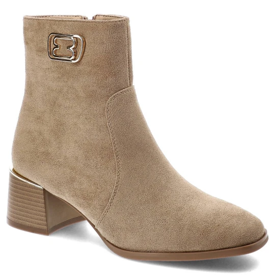 Zdjęcie produktu Beżowe Botki Bestelle Eleganckie Buty Damskie