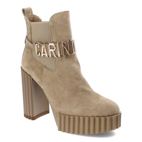 Zdjęcie produktu Beżowe Botki Carinii Eleganckie Obuwie Damskie