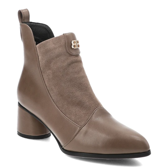 Zdjęcie produktu Beżowe Botki S.Barski Eleganckie Obuwie Damskie