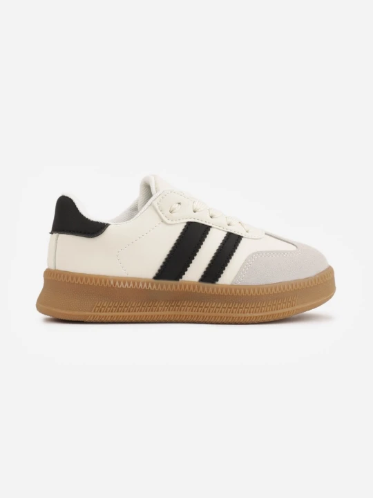 Zdjęcie produktu Beżowe Buty Sportowe Sneakersy w Stylu Retro z Szerokim Noskiem Shaima
