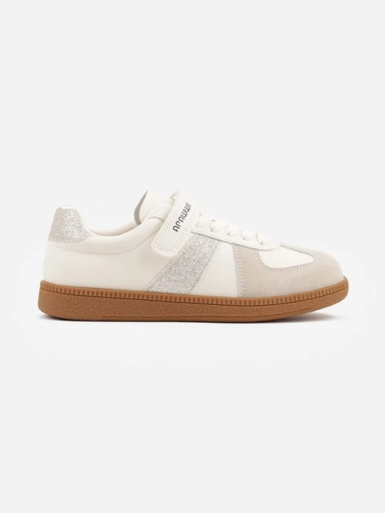 Zdjęcie produktu Beżowe Buty Sportowe Sneakersy w Stylu Tenisówek Aurarenna Apawwa