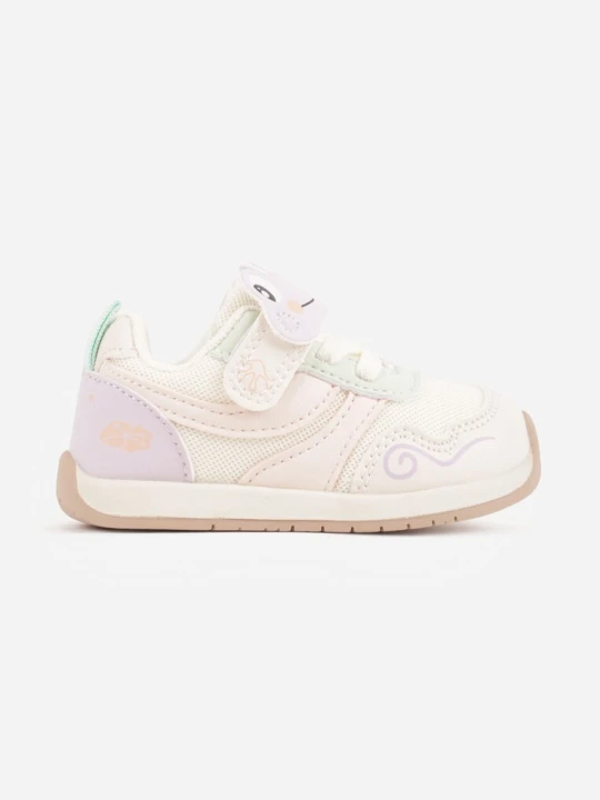 Zdjęcie produktu Beżowe Buty Sportowe Sneakersy ze Skórzaną Wkładką i Aplikacjami 3D Calonisse Apawwa