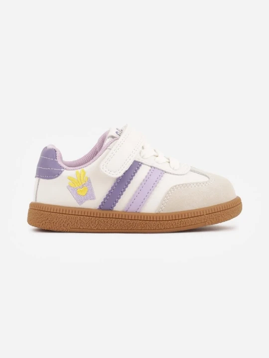 Zdjęcie produktu Beżowe Buty Sportowe Sneakersy ze Skórzaną Wkładką i Ozdobami 3D Ibysaris Apawwa