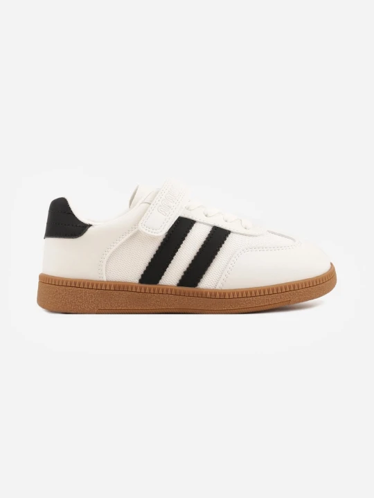 Zdjęcie produktu Beżowe Buty Sportowe Sneakersy ze Skórzaną Wkładką i Paskami Fyrora Apawwa