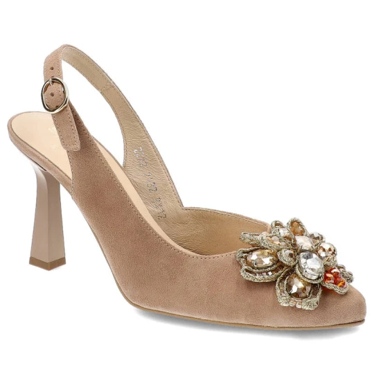 Zdjęcie produktu Beżowe Czółenka Kordel Eleganckie Buty Damskie