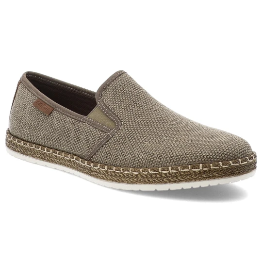 Zdjęcie produktu Beżowe Espadryle Rieker Eleganckie Wsuwane Obuwie Męskie