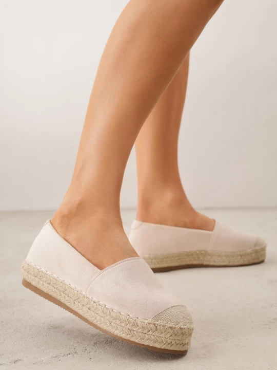 Zdjęcie produktu Beżowe Espadryle na Plecionej Podeszwie Sirelora Vices