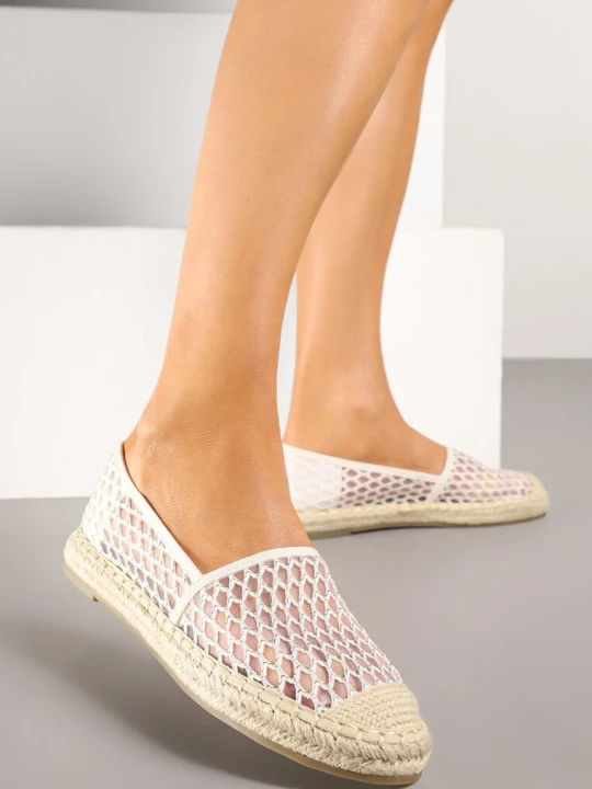Zdjęcie produktu Beżowe Espadryle z Siateczkową Cholewką i Plecionką Lillevi C'M Paris