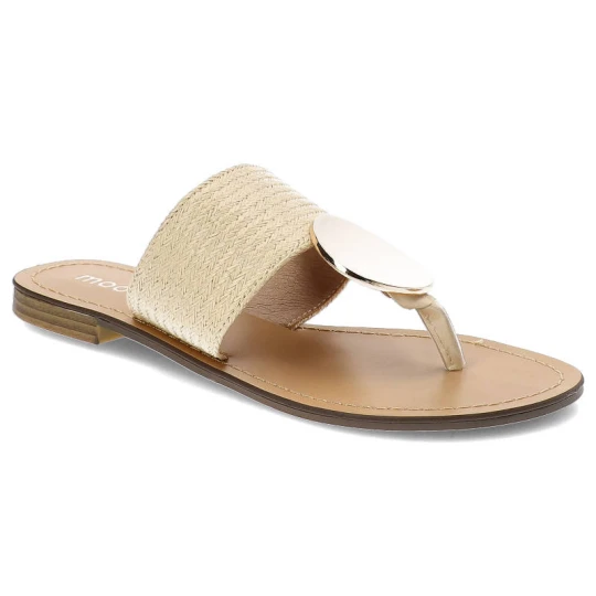Zdjęcie produktu Beżowe Klapki Moow Eleganckie Damskie Buty