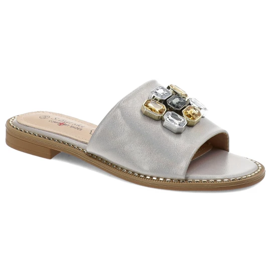 Zdjęcie produktu Beżowe Klapki S.Barski Eleganckie Obuwie Damskie