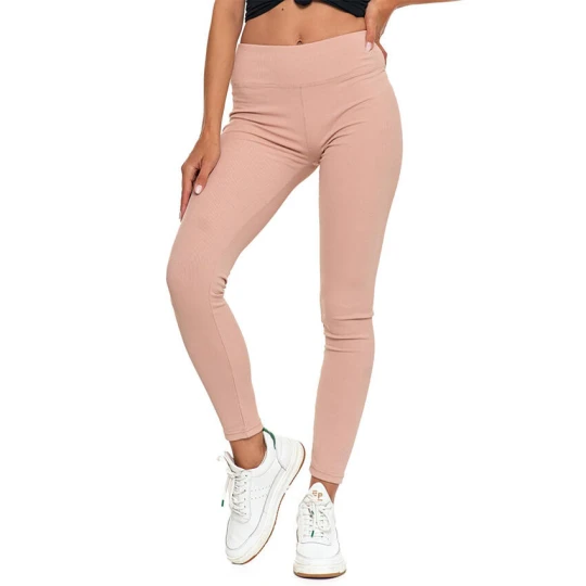 Zdjęcie produktu Beżowe Legginsy Moraj Damskie Z Wysokim Stanem