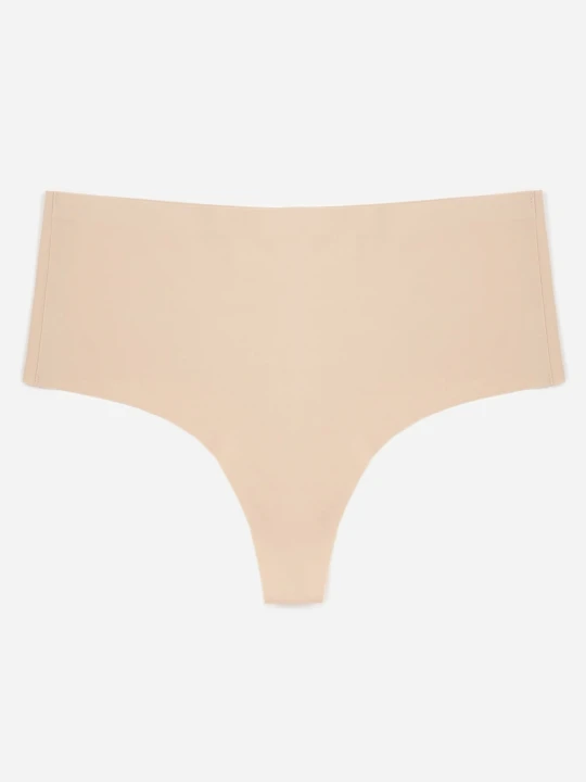 Zdjęcie produktu Beżowe Majtki Stringi High Waist o Bezszwowym Wykończeniu Oreasa Love Magnolia