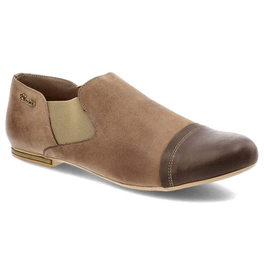 Zdjęcie produktu Półbuty damskie Karino, wsuwane i eleganckie, jasnobrązowo-ciemnobrązowe, 0961-008-P beżowy