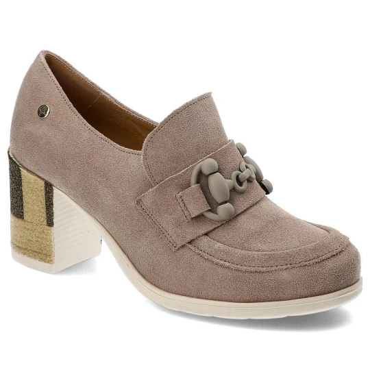 Zdjęcie produktu Beżowe Półbuty Maciejka Stylowe Buty Na Obcasie
