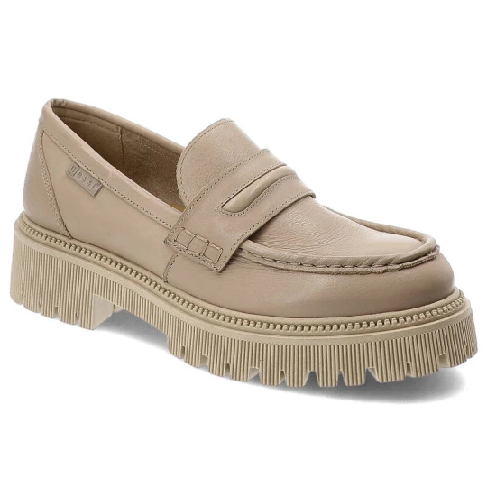 Zdjęcie produktu Beżowe Półbuty Nessi Wygodne Obuwie Damskie