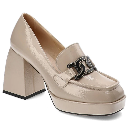 Zdjęcie produktu Beżowe Półbuty S.Barski Damskie Eleganckie Obuwie