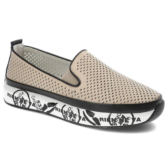 Zdjęcie produktu Beżowe Półbuty S.Barski Wygodne Buty Na Platformie