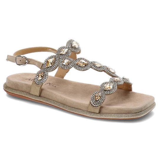 Zdjęcie produktu Beżowe Sandały Alma En Pena Płaskie Eleganckie Buty Damskie