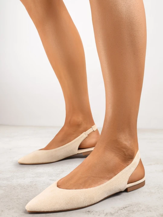 Zdjęcie produktu Beżowe Sandały Slingback z Noskiem w Szpic Arrilla Vices