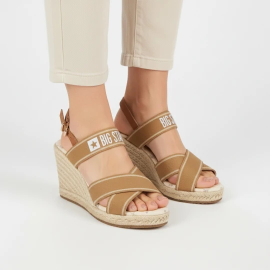 Zdjęcie produktu Beżowe Sandały Big Star Stylowe Espadryle Damskie