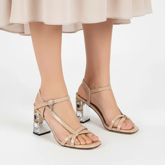 Zdjęcie produktu Beżowe Sandały S.Barski Eleganckie Buty Damskie