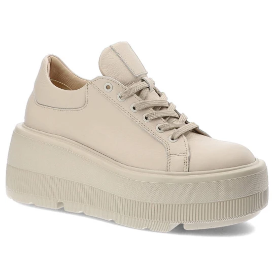 Zdjęcie produktu Beżowe Sneakersy Armodo Buty Na Platformie