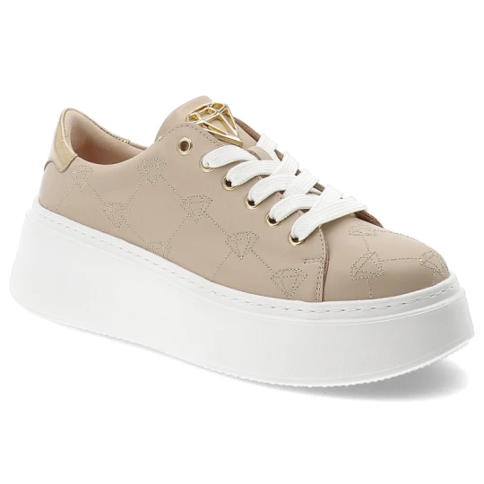 Zdjęcie produktu Beżowe Sneakersy Armodo Modne Obuwie Damskie