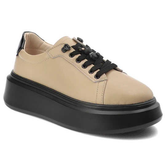 Zdjęcie produktu Beżowe Sneakersy Artiker Modne Obuwie Damskie