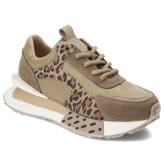 Zdjęcie produktu Beżowe Sneakersy Artiker Modne Obuwie Damskie Panterka