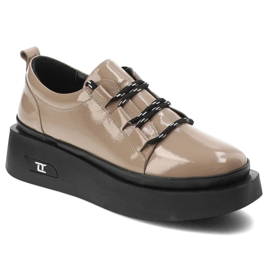 Zdjęcie produktu Beżowe Sneakersy Artiker Stylowe Skórzane Obuwie Damskie