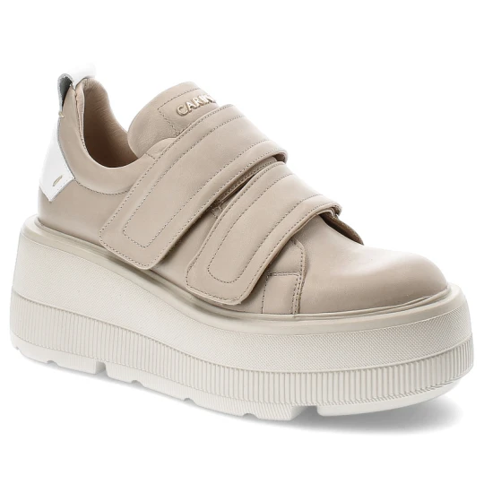 Zdjęcie produktu Beżowe Sneakersy Carinii Modne Obuwie Damskie