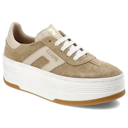 Zdjęcie produktu Beżowe Sneakersy Carinii Modne Obuwie Damskie Na Platformie