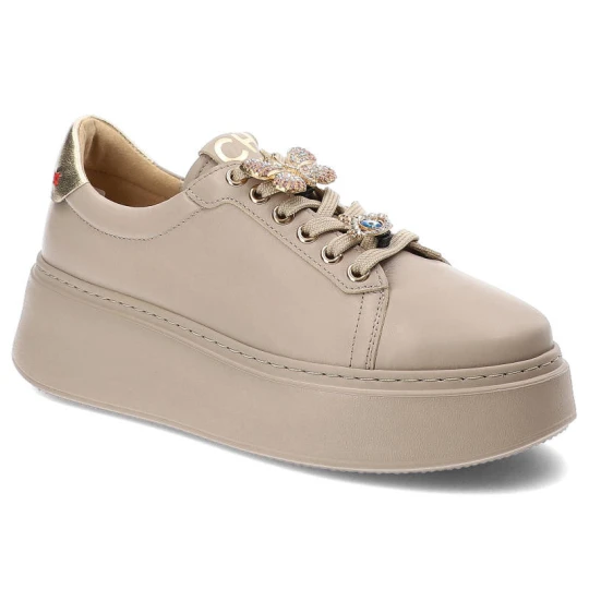 Zdjęcie produktu Beżowe Sneakersy Chebello Damskie Stylowe Obuwie