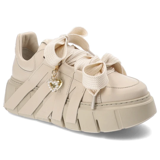 Zdjęcie produktu Beżowe Sneakersy Chebello Modne Obuwie Damskie
