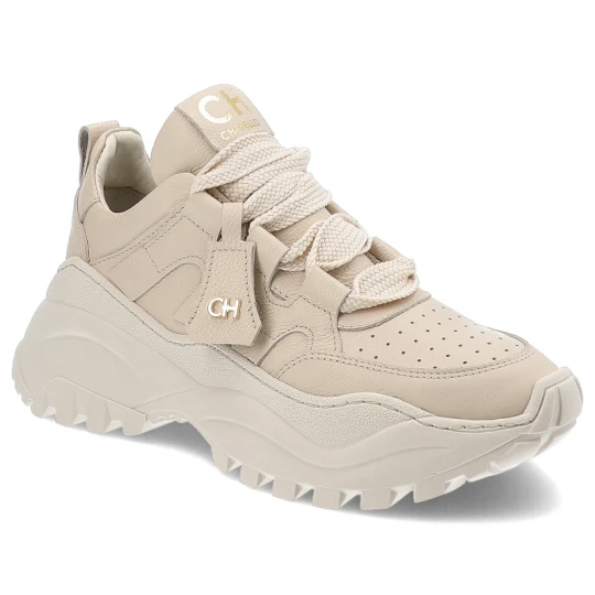 Zdjęcie produktu Beżowe Sneakersy Chebello Modne Obuwie Damskie