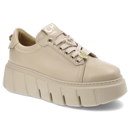 Zdjęcie produktu Beżowe Sneakersy Chebello Wygodne Obuwie Damskie