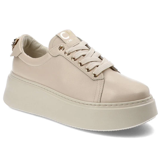 Zdjęcie produktu Beżowe Sneakersy Chebello Wygodne Obuwie Damskie