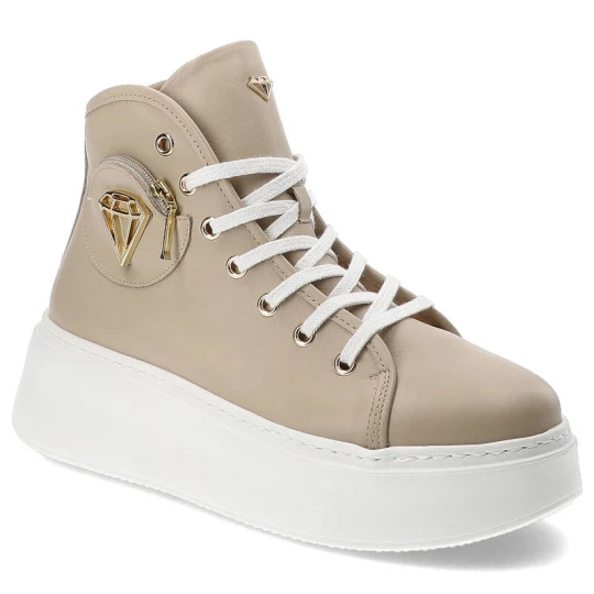 Zdjęcie produktu Beżowe Sneakersy Damiss Modne Obuwie Damskie