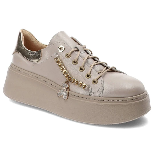 Zdjęcie produktu Beżowe Sneakersy Damiss Wygodne Skórzane Buty